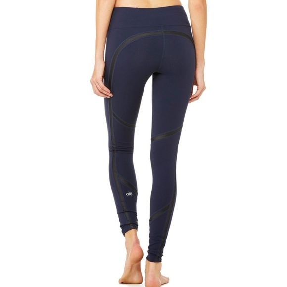 Alo Yoga High-Waist Continuity Yoga Leggings Full Length Blue Navy Size M - Picture 2 of 13